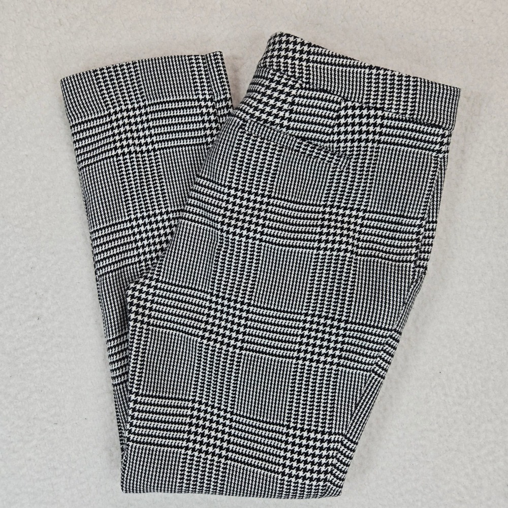 Lauren Ralph Lauren Plaid Ankle Pants 2P Glen Plaid Black White Trousers Check
